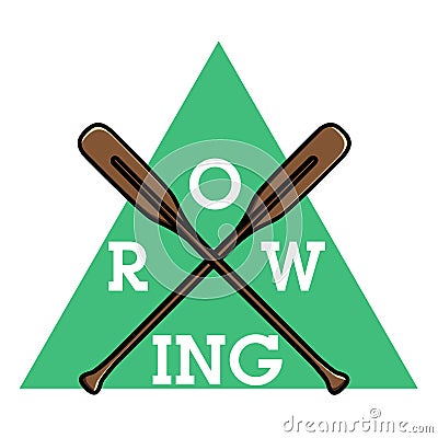 Color vintage rowing emblem Vector Illustration