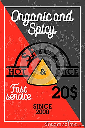 Color vintage spice shop banner Vector Illustration