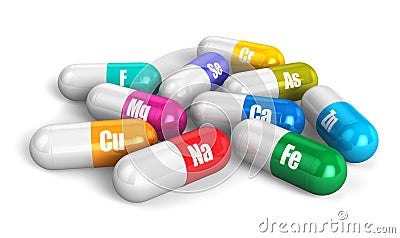 Color vitamin pills Stock Photo