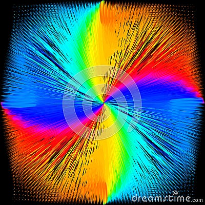 Color vortex or funnel is insulated on black background. Stylish vector illustration for web design Vector Illustration
