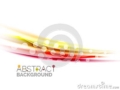 Color wavy lines with light shiny effects. Abstract background template Vector Illustration