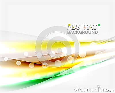 Color wavy lines with light shiny effects. Abstract background template Vector Illustration