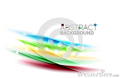 Color wavy lines with light shiny effects. Abstract background template Vector Illustration