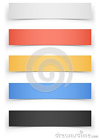 Color Web Banners with Shadow Vector Illustration