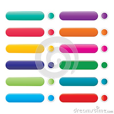 Color Web Button Set Vector Illustration