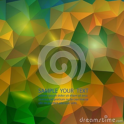 Color wheel abstract geometric rumpled triangular background low poly style. Vector Illustration