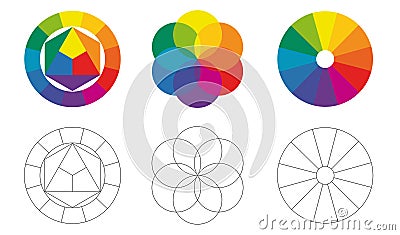 Color wheels and color palette. Color Wheels and Swatches. Vector Illustration