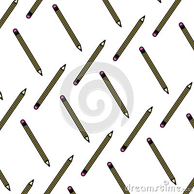 Color wood pencil object school background Vector Illustration