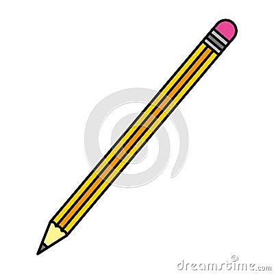 Color wood pencil object school style Vector Illustration