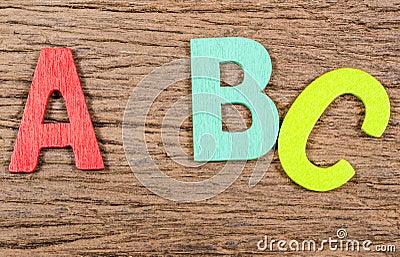 Color wooden alphabet letter Stock Photo