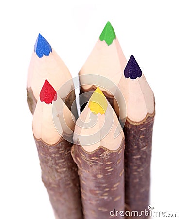 Color wooden pencils Stock Photo