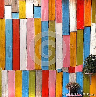 Color wooden wall Stock Photo