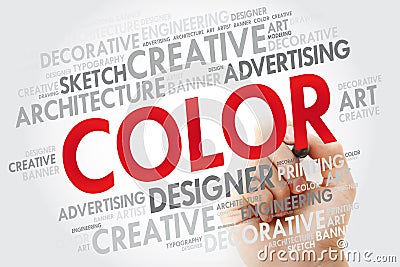 COLOR word cloud with marker Stock Photo