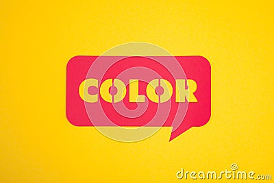 The color word in the text sign Stock Photo