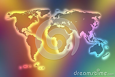 Color world map Stock Photo
