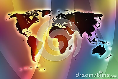 Color world map II Stock Photo