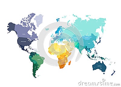 Color World Map Illustration Vector Illustration