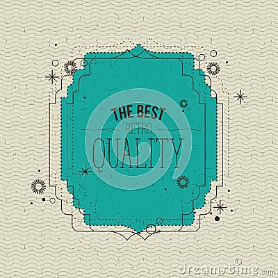 Color zigzag lines background with blue decorative border the best retro quality text Vector Illustration
