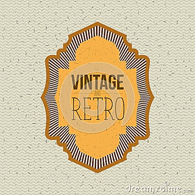 Color zigzag lines background with yellow ornamental frame vintage and retro text Vector Illustration