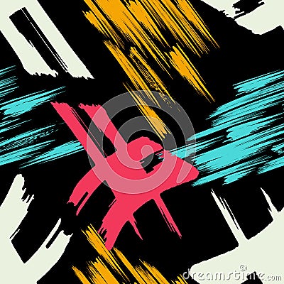 Colorabstract ethnic seamless pattern in graffiti style with elements of urban modern style bright quality illustration for your Vector Illustration