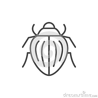 Colorado beetle line outline icon Vector Illustration