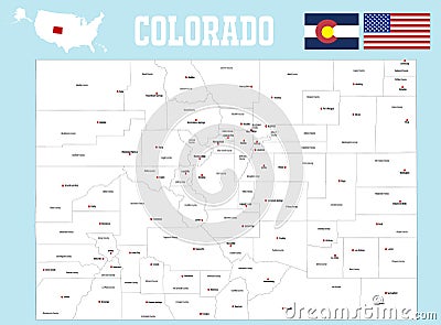 Colorado county map Vector Illustration