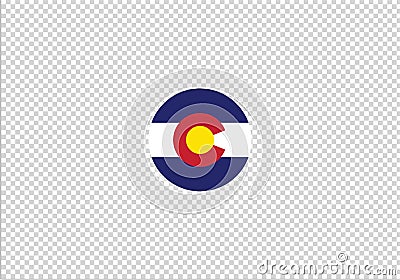 Colorado flag state symbol sign circle Vector Illustration