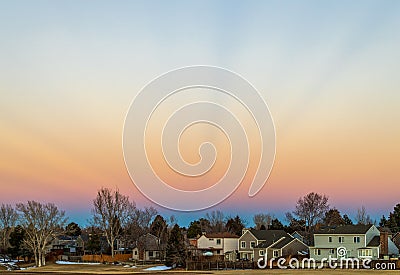 Colorado Living. Aurora, Colorado - Denver Metro Area Residential Landscape Stock Photo