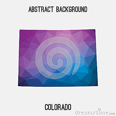 Colorado map in geometric polygonal,mosaic style. Cartoon Illustration