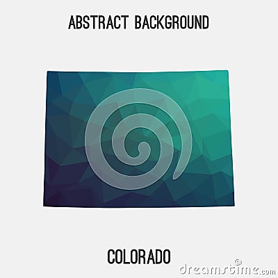 Colorado map in geometric polygonal,mosaic style. Cartoon Illustration