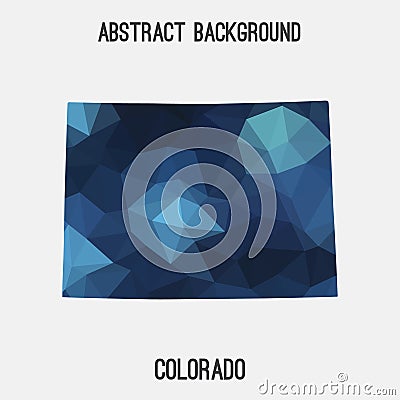 Colorado map in geometric polygonal,mosaic style. Cartoon Illustration