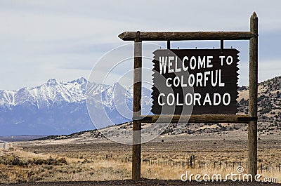 Colorado and New Mexico Border Stock Photo