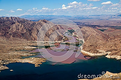 Colorado River joins Lake Mead Stock Photo