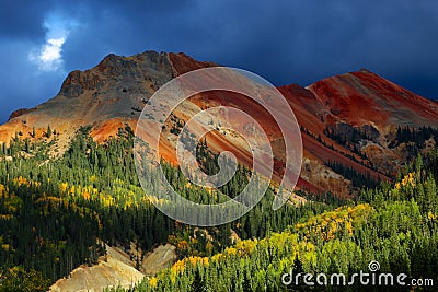 Colorado Rocky Mountains with Autumn Aspens Stock Photo