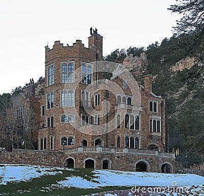 Glen Eyrie - English Tudor Style Castle in Colorado Springs, Colorado Editorial Stock Photo