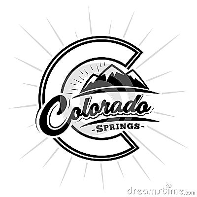 Colorado Springs design template. Colorado Springs vector and illustration. Cartoon Illustration