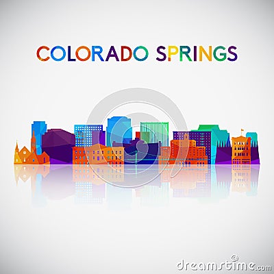 Colorado Springs skyline silhouette in colorful geometric style. Vector Illustration