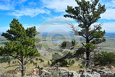 Colorado view of flat land from a mountain Stock Photo