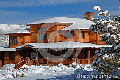 Colorado winter home Stock Photo