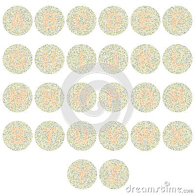 Colorblind plates A-Z Stock Photo