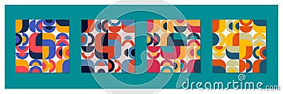 Colored abstract geometric mural background. Creative poster, wallpaper, cover, brochure, card, branding, packaging, pattern. Flat Vector Illustration