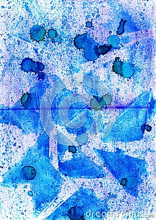 Colored aguarelle painting blue gentle background for various p Stock Photo