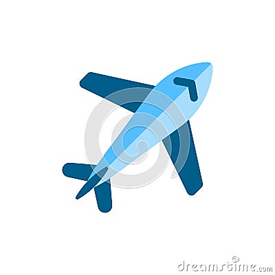 Colored airplane icon in flat style Vector Illustration