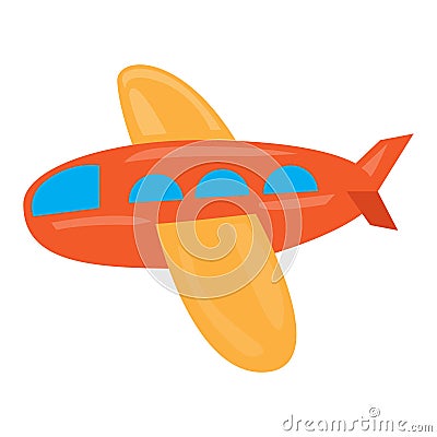 Colored airplane toy icon Vector Illustration