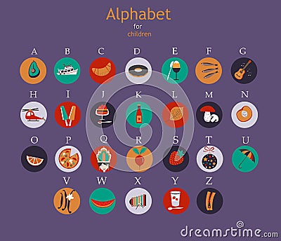 Colored alphabet. Vector Illustration