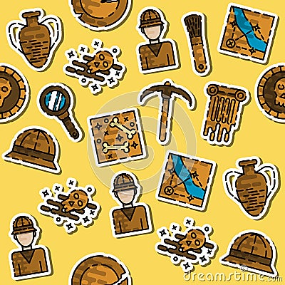 Colored archeology pattern Vector Illustration
