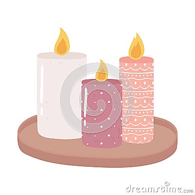 colored aromatic candles Vector Illustration