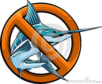 colored atlantic swordfish marlin vector illustration design Vector Illustration