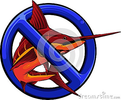 colored atlantic swordfish marlin vector illustration design Vector Illustration