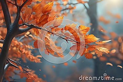 Colored autumn maple leaves Stock Photo